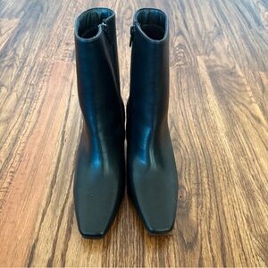 Classic Black Square-Toe Ankle Booties